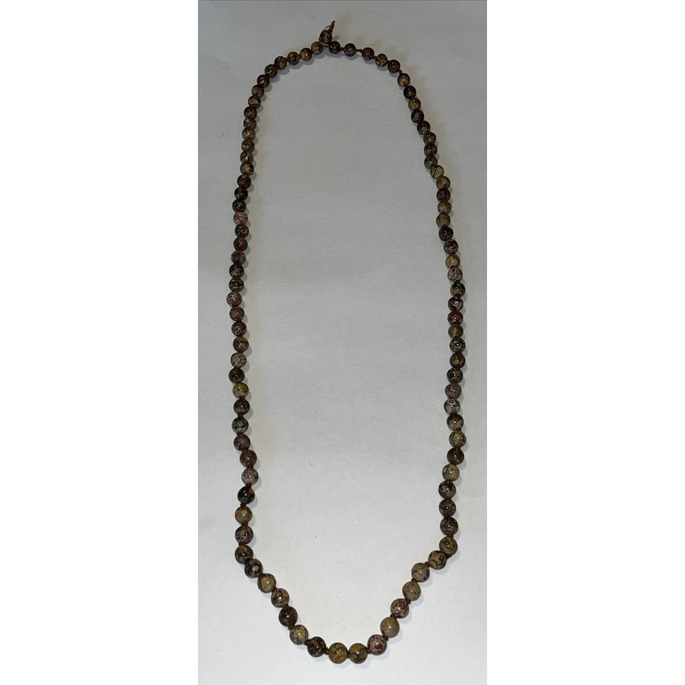 Long Artisan Handmade Multicolor Genuine Gemstone Round Beaded Fashion Necklace